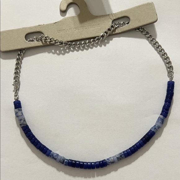 Urban Outfitters Blue Beaded Necklace with Silver Chain - Picture 2 of 3